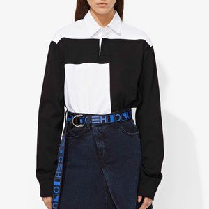Proenza Schouler Black White PSWL Rugby Polo Top